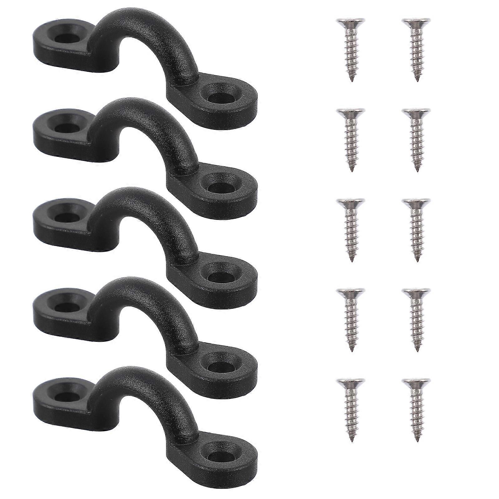 High Strength Nylon Clasp for Load Bearing Kayak Elastic Rope Buckle Black 5 Sets