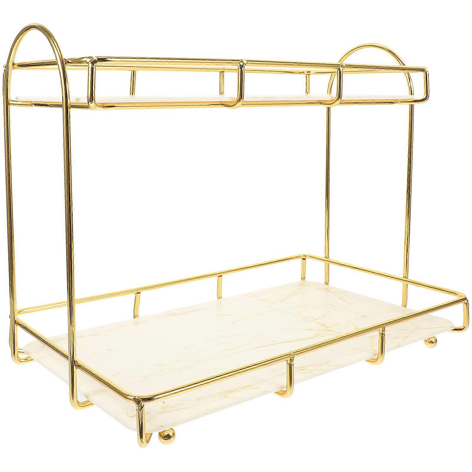 Makeup Organizer Shelf for Storage Modern Brass Makeup Rack 1 Piece