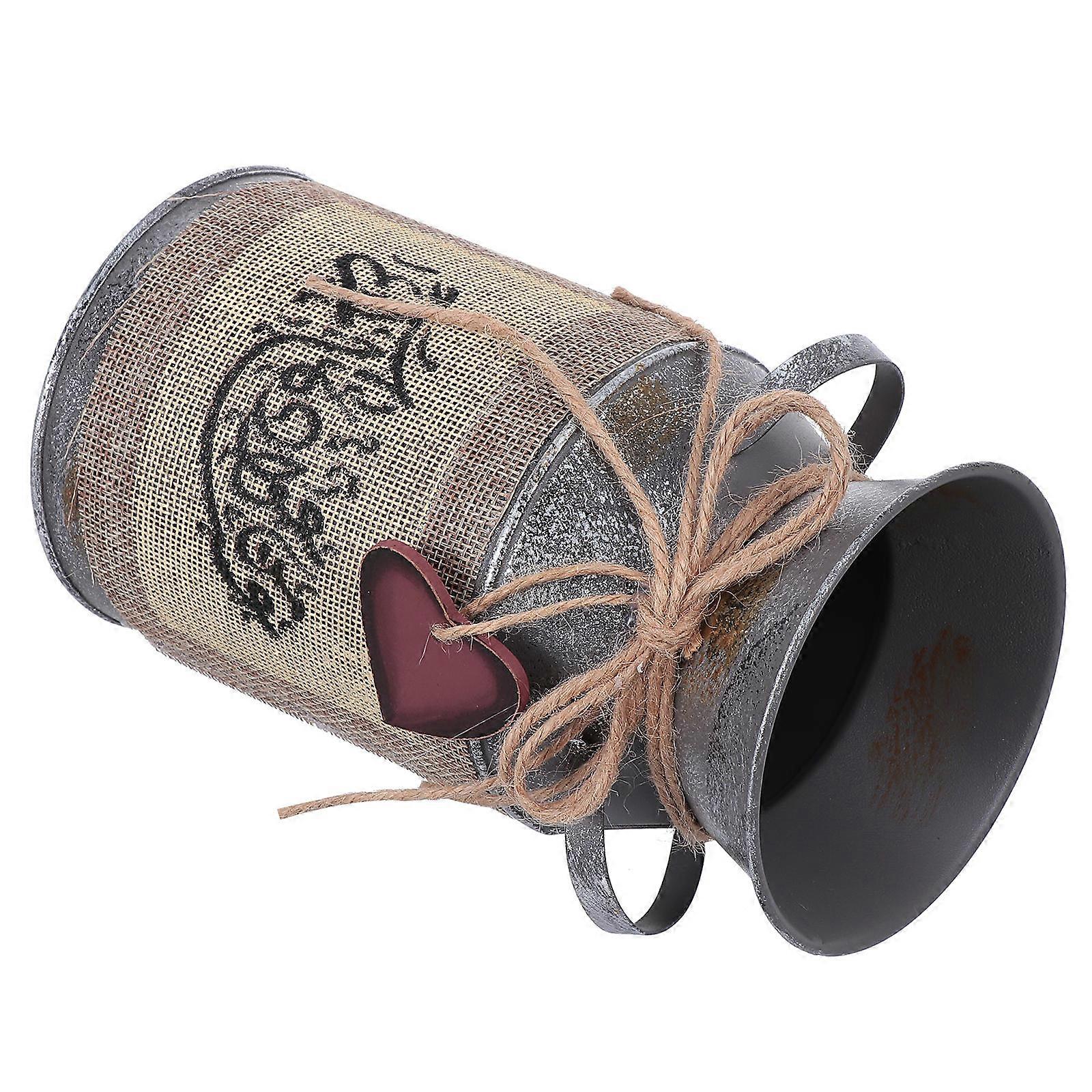 Retro Iron Bucket 1Pcs Silver Iron for Storage Use