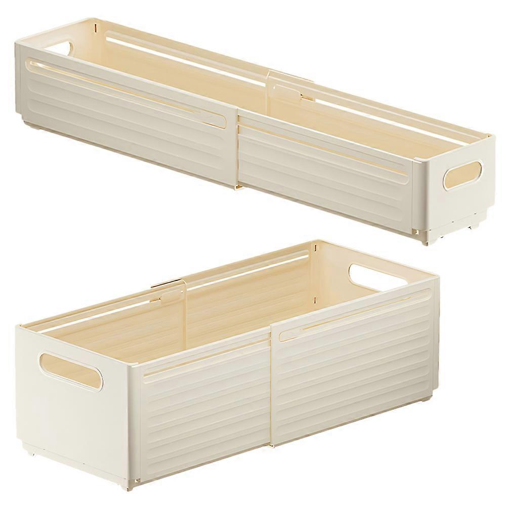 Lingerie Storage Box Drawer Organizers for Storage Use 2Pcs Beige PP