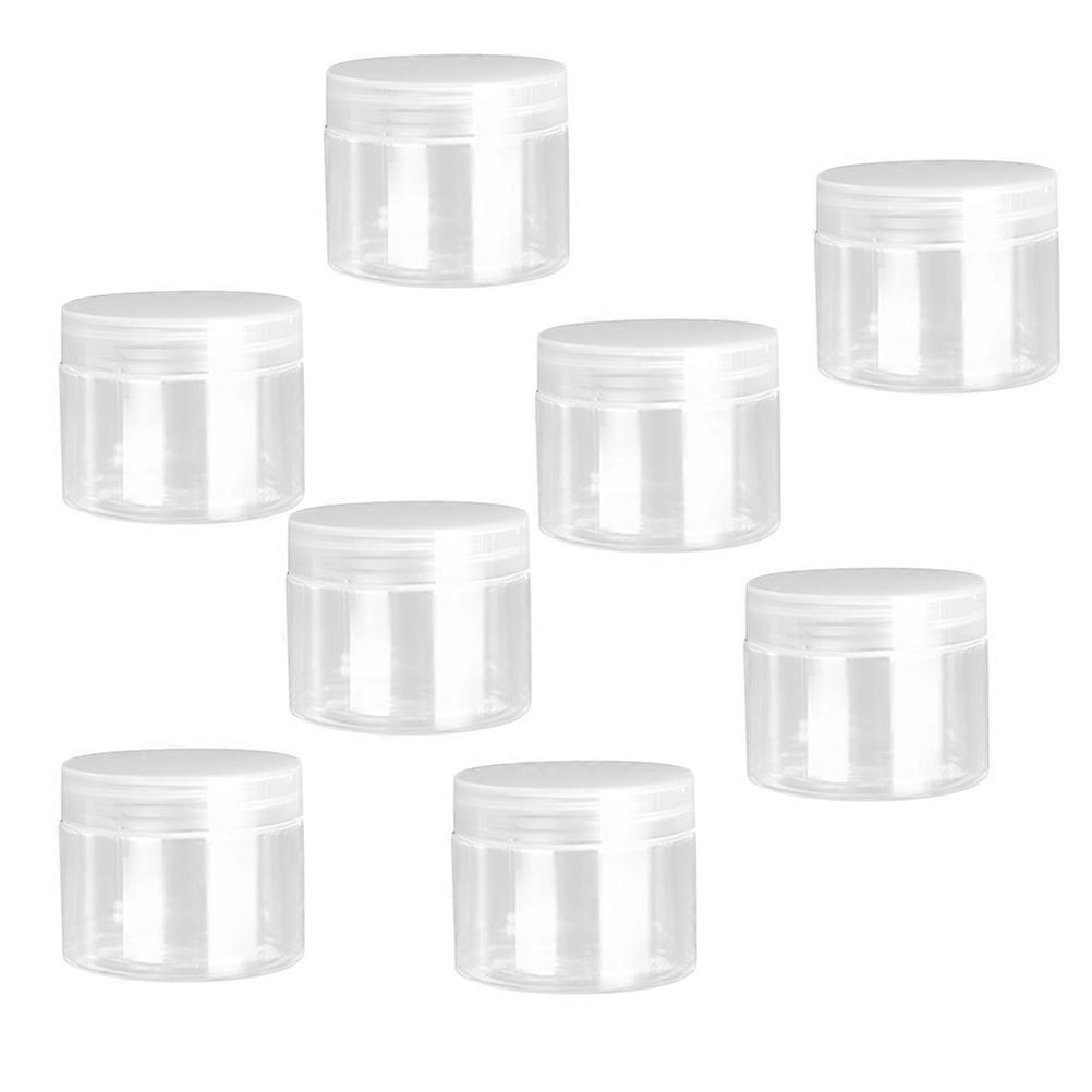 10Pcs White Round Plastic Jars Leakproof Containers for Daily Use in Travel 50ml