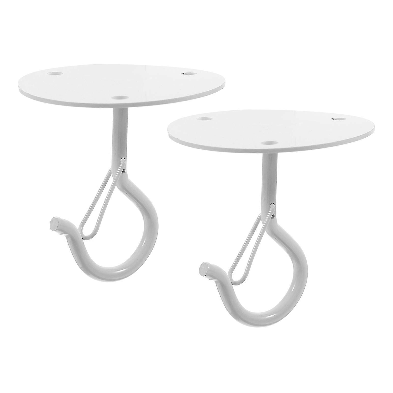 White Carbon Steel Ceiling Hooks for Hanging Plants with Strong Loadbearing Capacity 2pcs