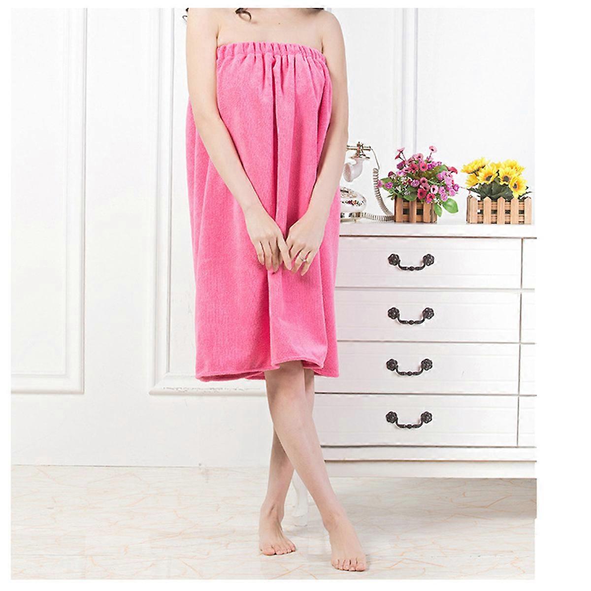 Rosy Absorbent Shower Towel Set with Microfiber for Drying Body after Showering Soft Polyester and