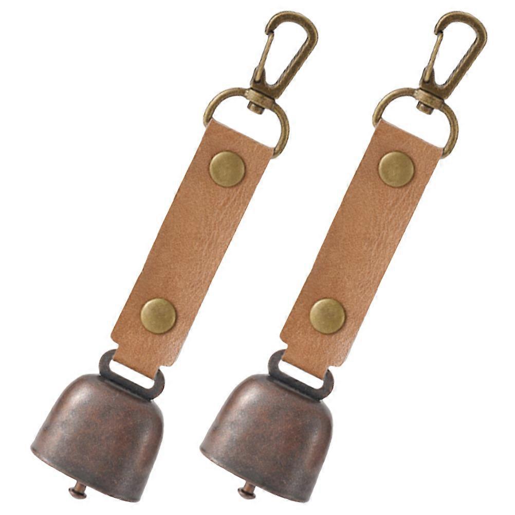 2Pcs Outdoor Use Bell Pendant Made Of Durable Iron Ideal For Camping Hiking And Trail Riding With Anti-Lost Function In Design