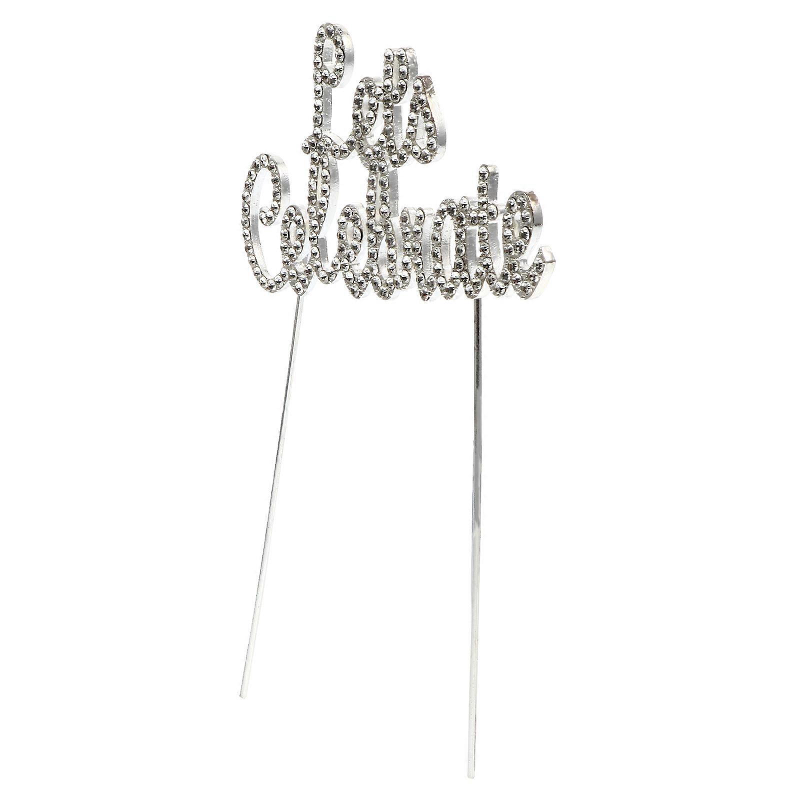 Silver Rhinestone Cake Decorations Designed For Party Style Occasions For Children And Adults With Compact Shape 1Pc