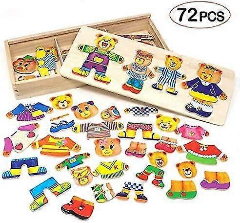 Puslespil i træ til børn - pædagogisk legetøj til småbørn