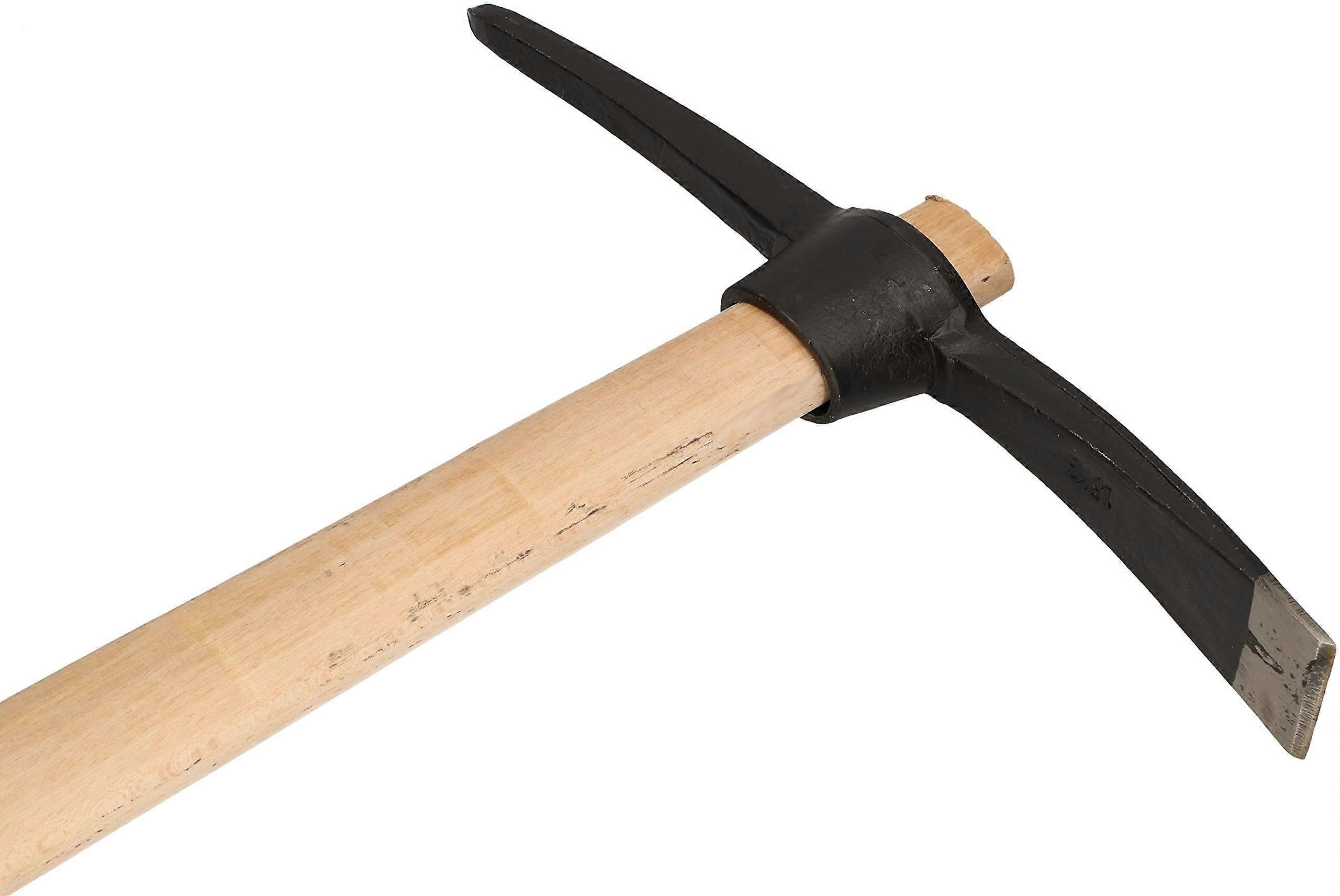 Spitzhacke 1,5 kg 440 mm mit Holzgriff Spitzhacke Noppenhacke Pioneer Hoe Flachhacke zum Lockern von Hartböden