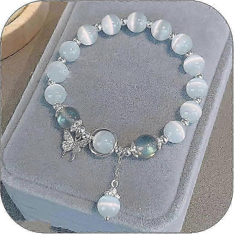 女性用ムーンストーンブレスレットヒーリングジェムストーンブレスレットムーンストーンクリスタルブレスレット