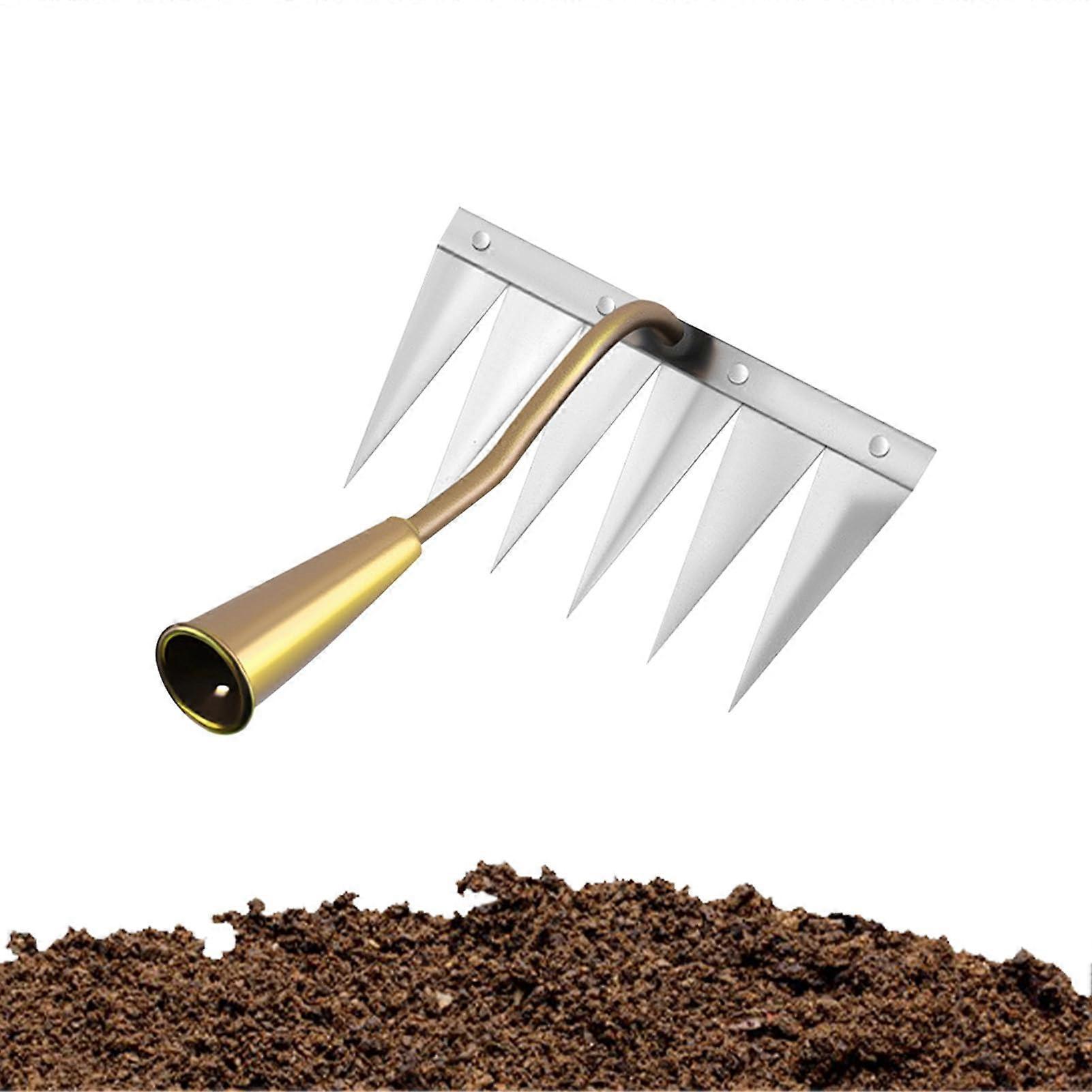 Manual Weed Puller Tool with Long Handle, 6-Claw Durable Garden Weeder for Lawn and Yard Care