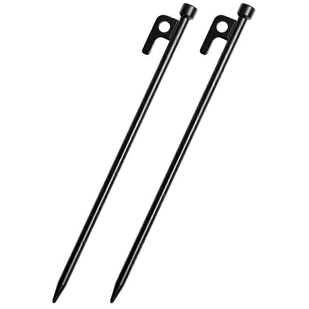 Camping Peg 2Pcs Metal Tent Ground Spikes for Outdoor Use Sand Ground Snow Ground Black Durable