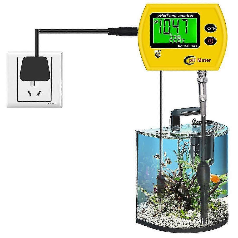 2in1 Continuous Water Ph And Temperature Tester Kit With Replaceable Bnc Ph Electrode For Hydroponics, Aquarium, Drinking Water Labeu