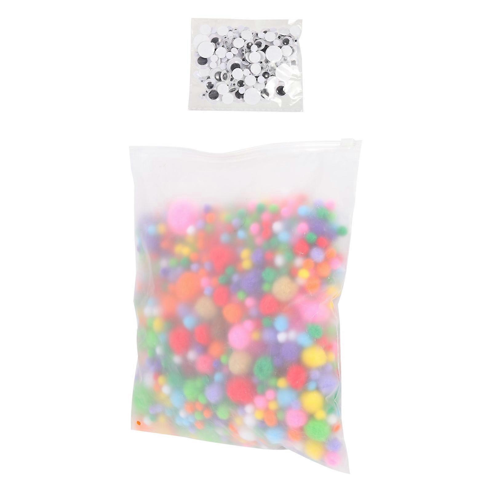 Self Adhesive Wiggle Eye Stickers Diy Decoration Round Craft Supplies Assorted Color for 1 Set