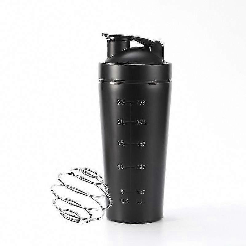 زجاجة شاكر بروتين من الفولاذ المقاوم للصدأ مع كرة خلاط ، كوب خلط مياه رياضية ورياضية خالية من BPA مع علامات القياس