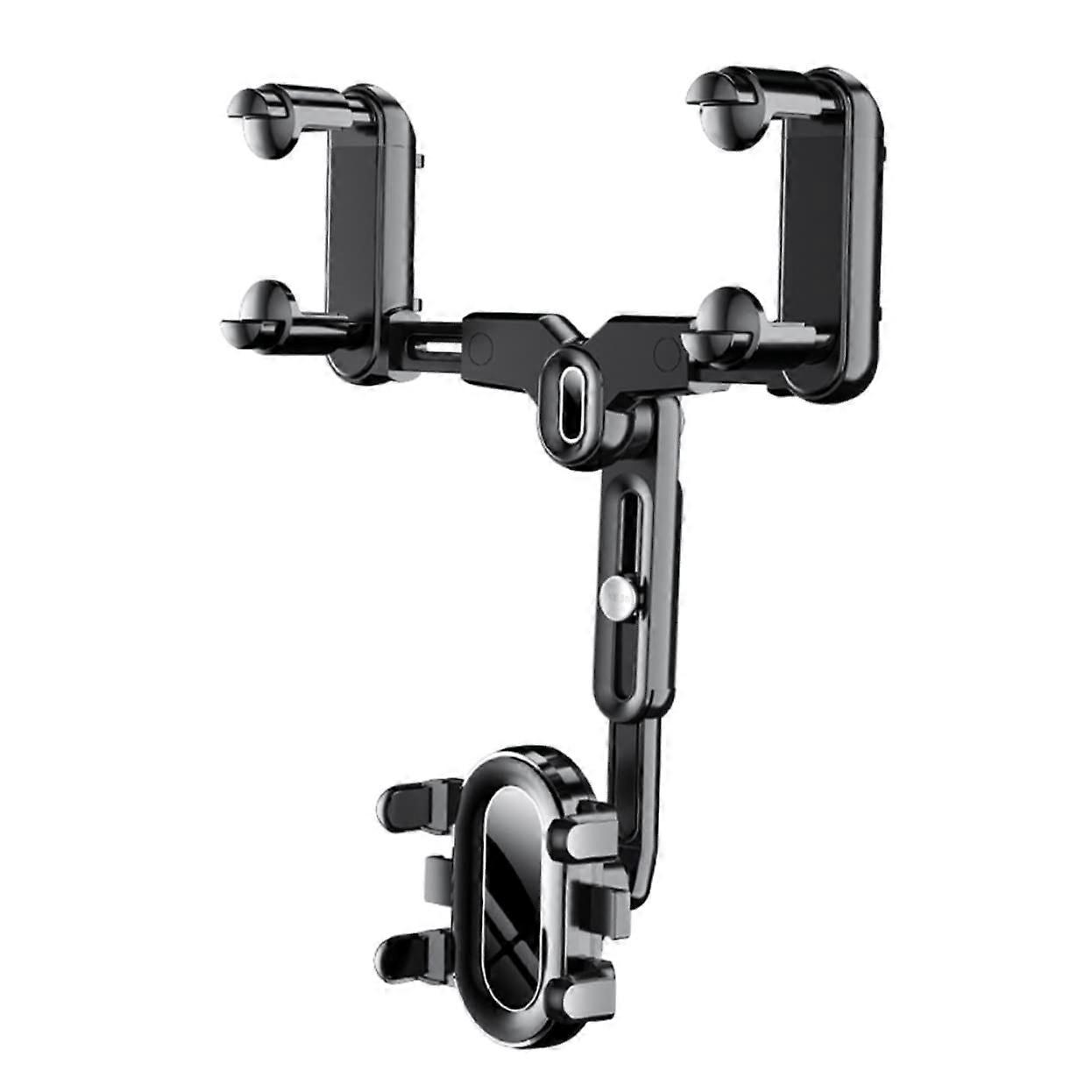 Multifunctional Rear View Mirror Phone Holder Rotatable Easy One Hand Installation