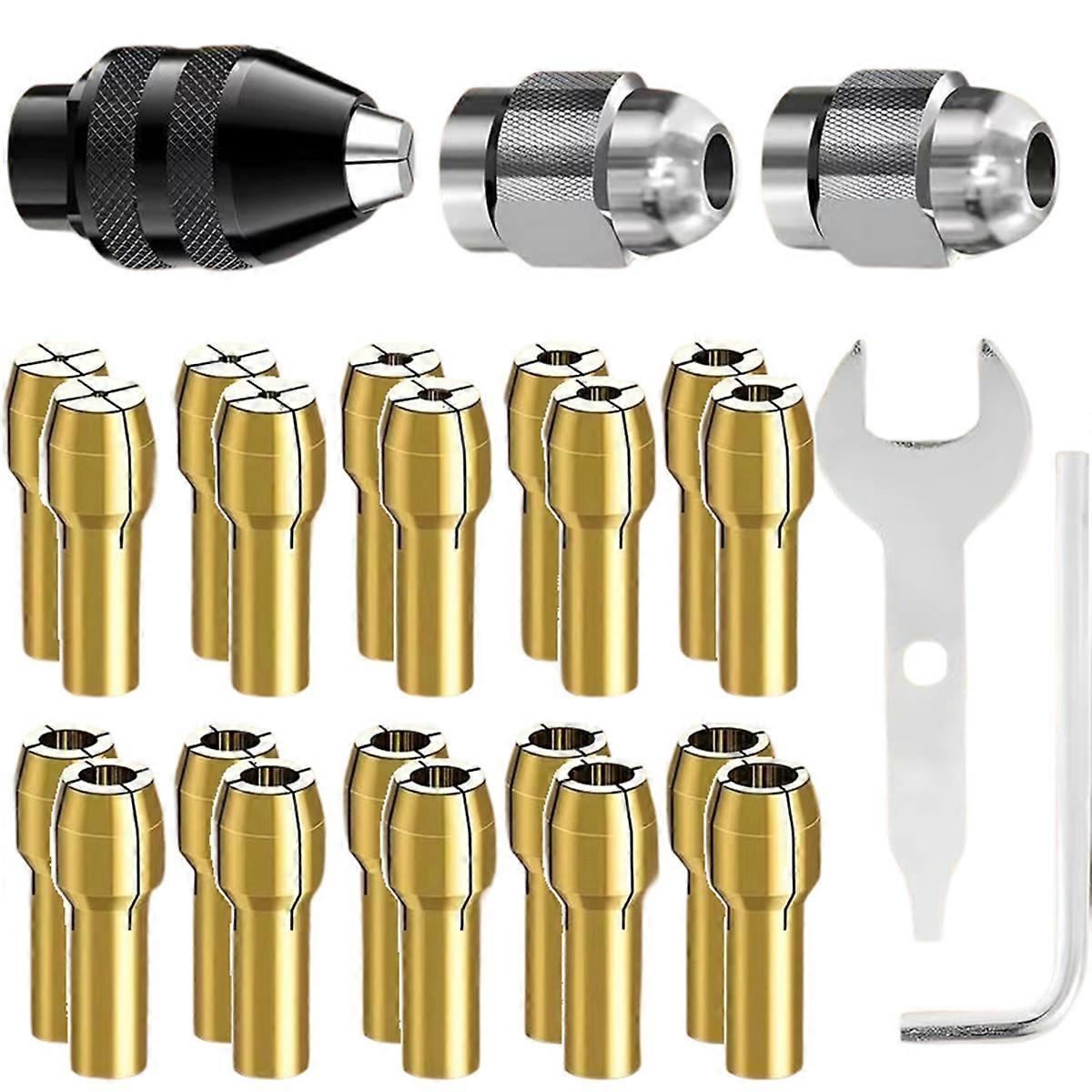 Collet Set Keyless Chuck for Drill 1/32-1/8 Inch Keyless Shank