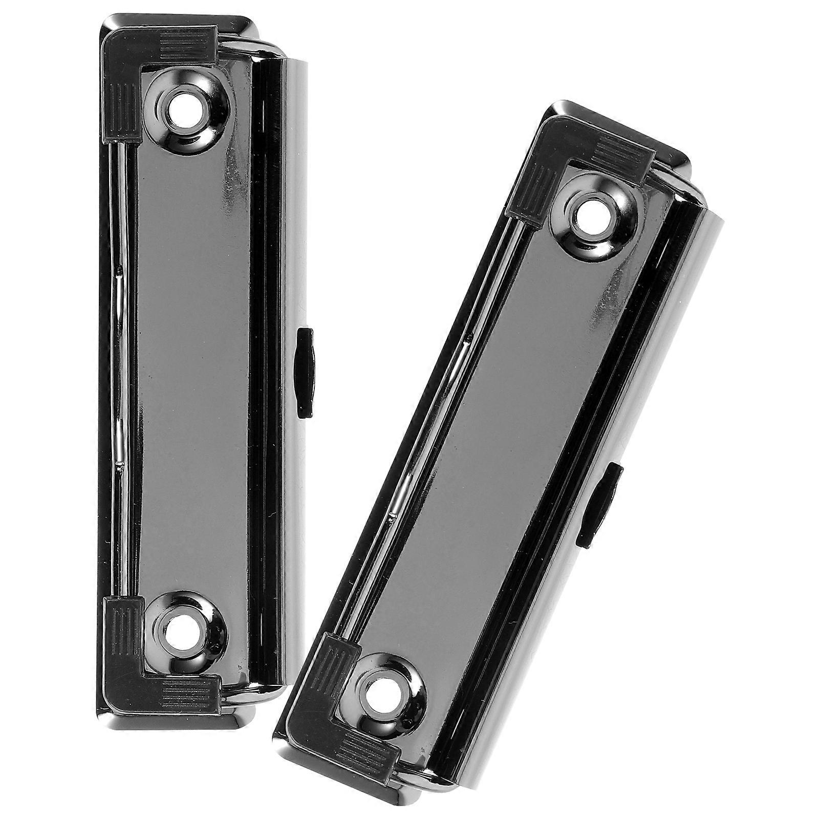 Mountable Clipboard Clips Metal Hardboards Clips for Office Projects Abs Black with Strong Spring 2Pcs