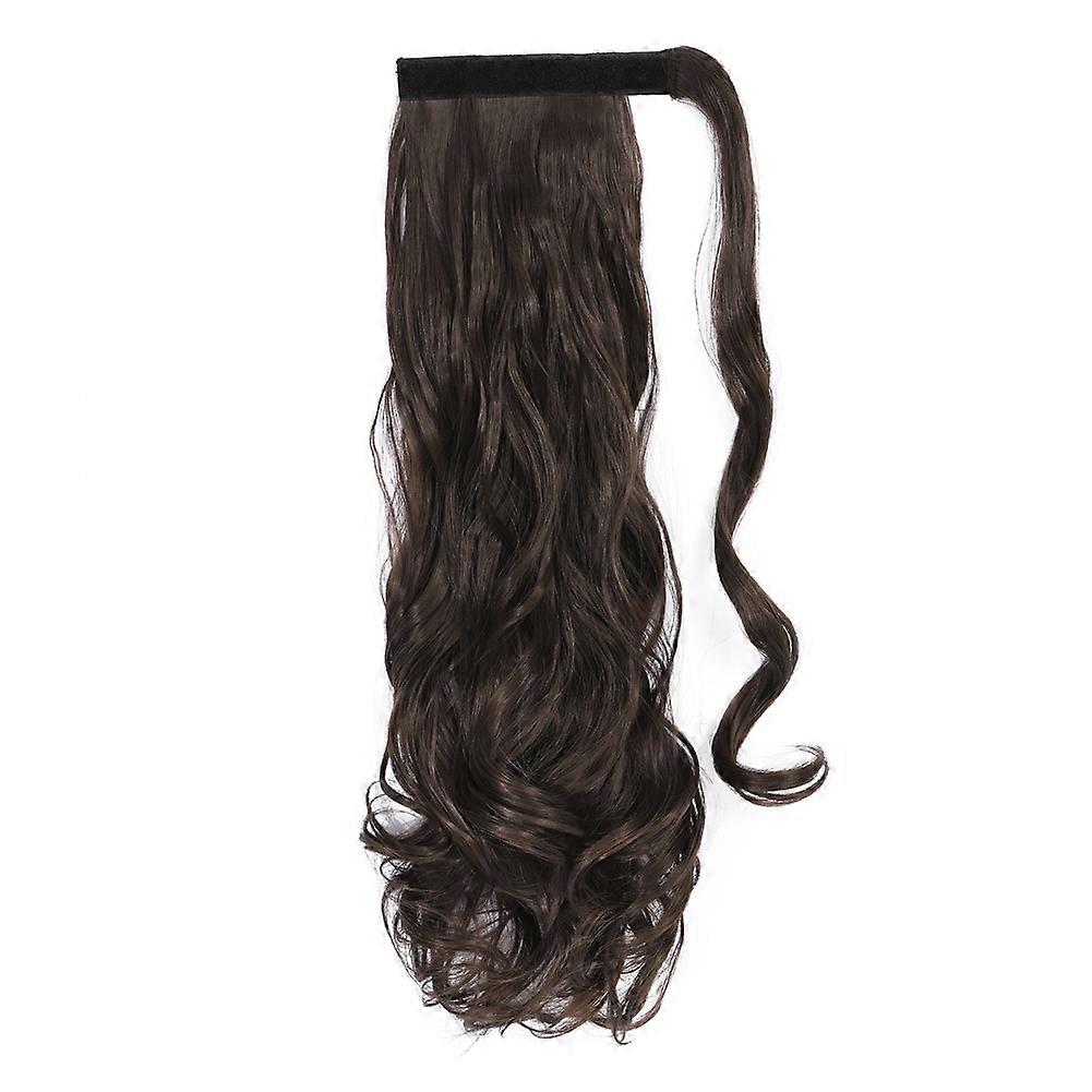 Magic Paste Ponytails 18 Inch Synthetic Curly Wavy Ponytail Wrap Clip in Hair Extensions for K