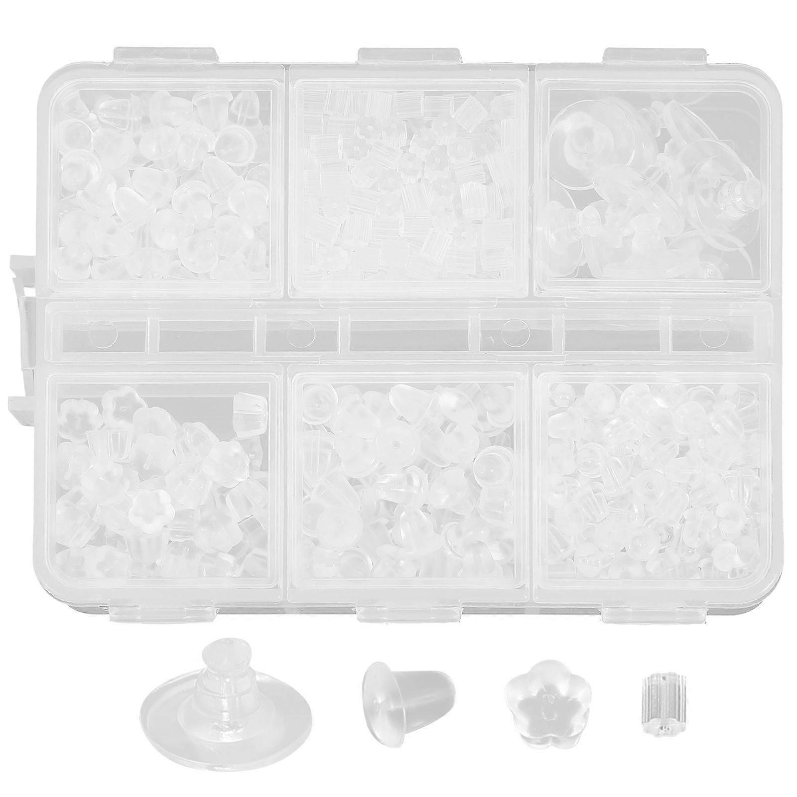 1 Box of Pierced Replacement Backs Silicone Earring Back Safely Locking Earring Backs Ears Studs