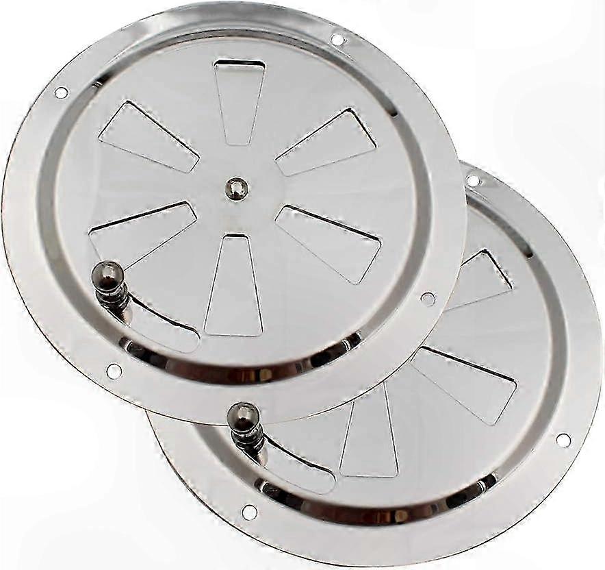 2-Pack 316 Stainless Steel Round Ventilation Plates with Open-Close Function