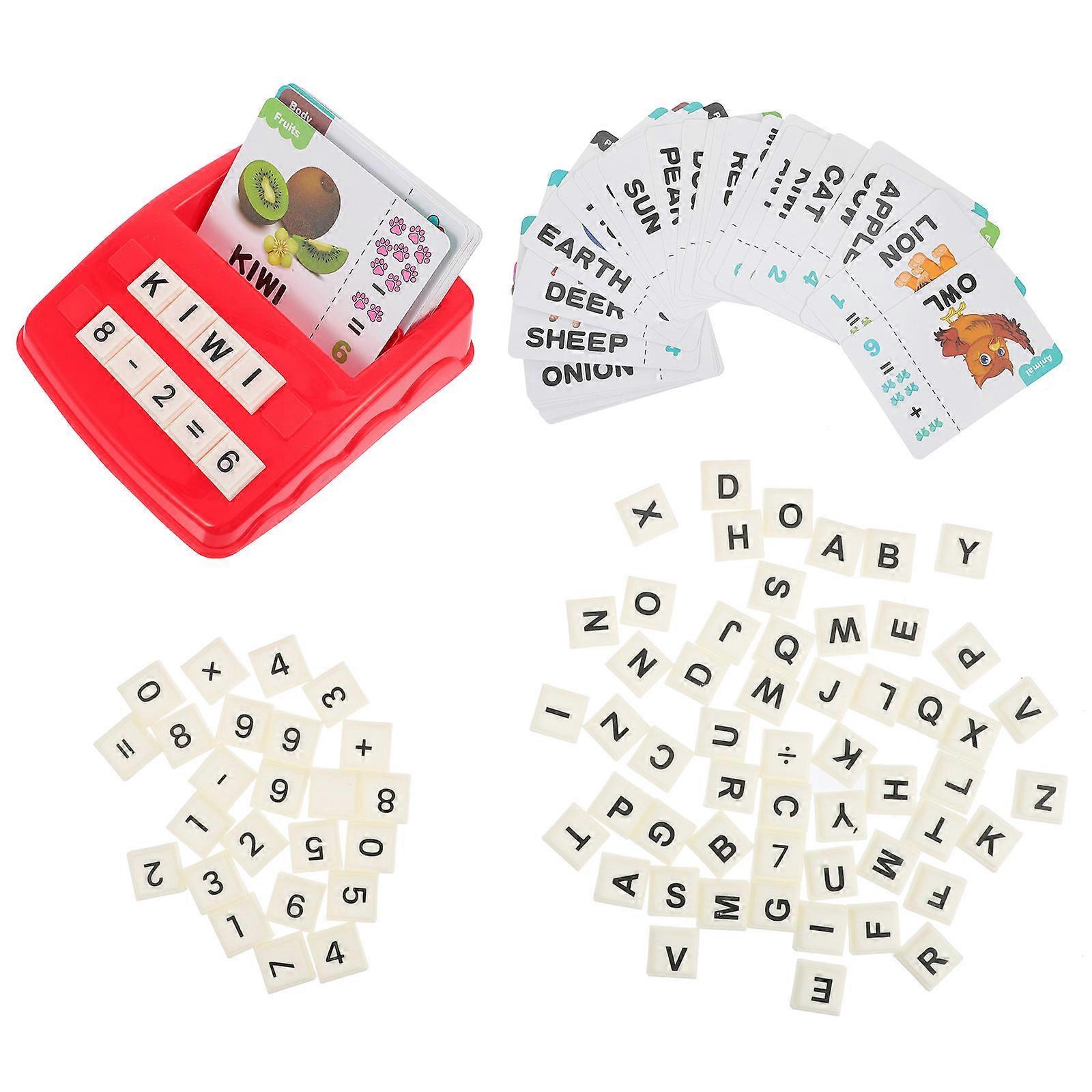 Words Spelling Toy Matching Letter Game for Children Indoor Play Plastic and Paper Construction with Memory Improvement 1 Set