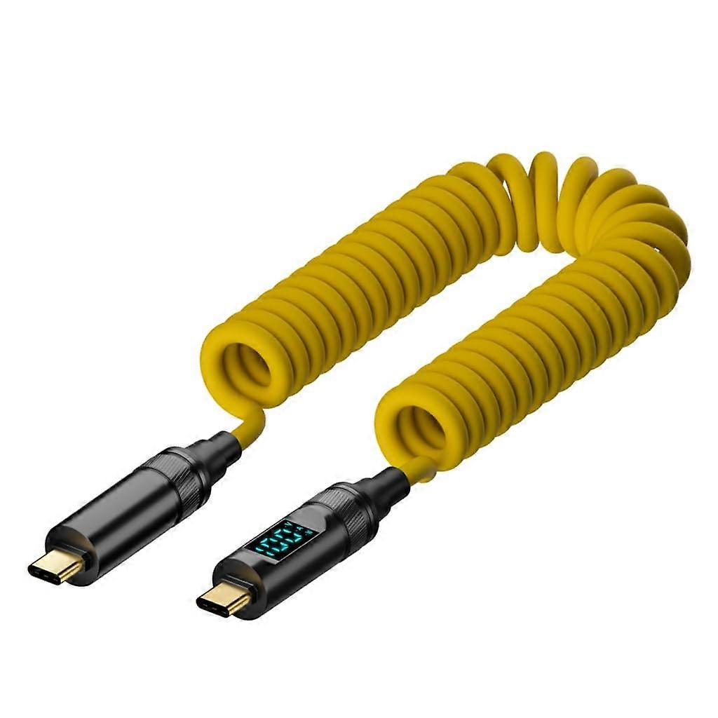 100W Type C Digital Spring Cable 1.8M Supporting 8K Media and Functionality for Headsets