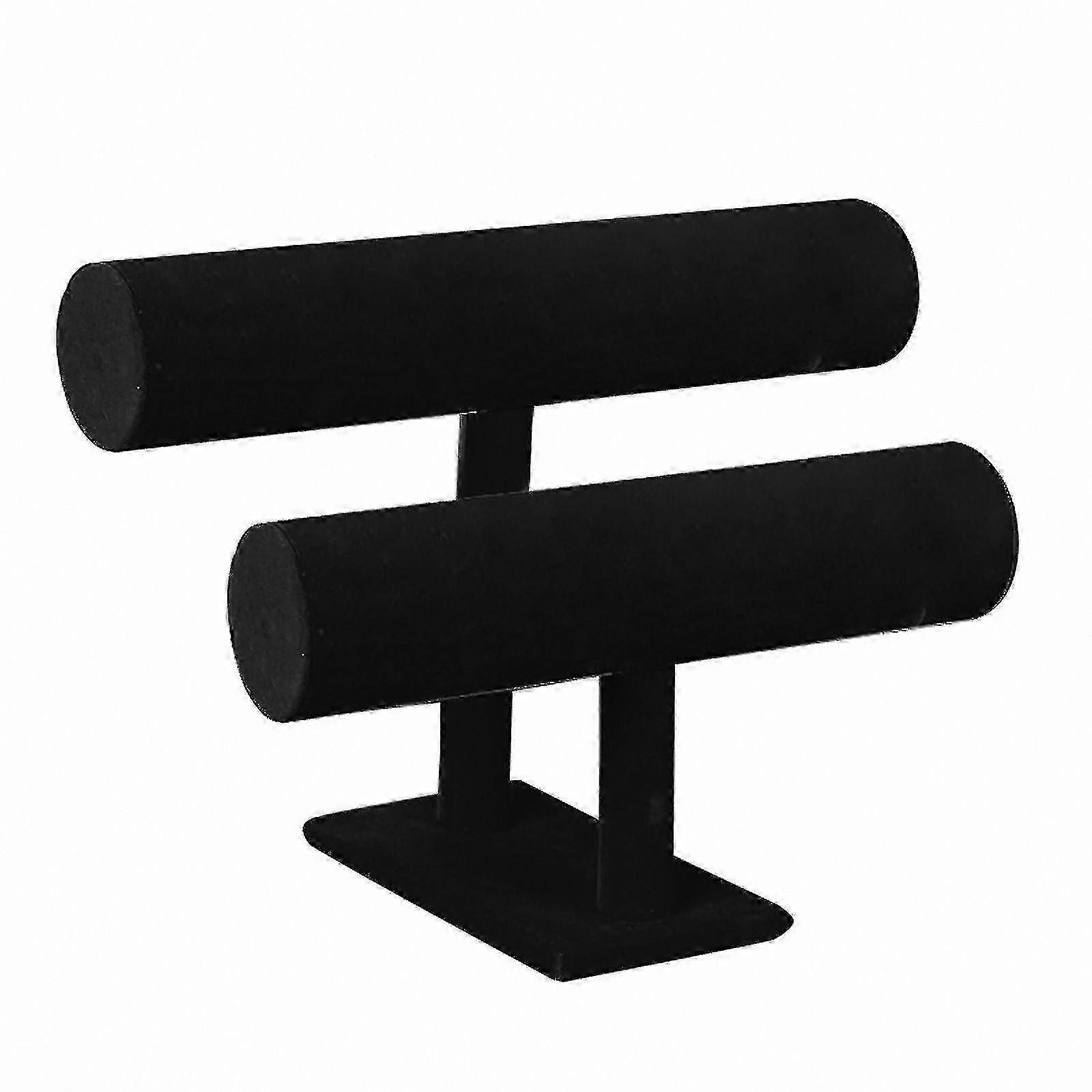 2層ベルベットジュエリーブレスレットウォッチラックオーガナイザーディスプレイスタンドホルダー