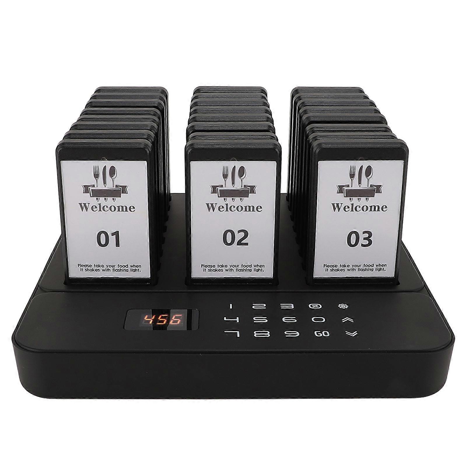 Restaurant Pager System 984ft Range 1 Transmitter 24 Receivers AU Plug