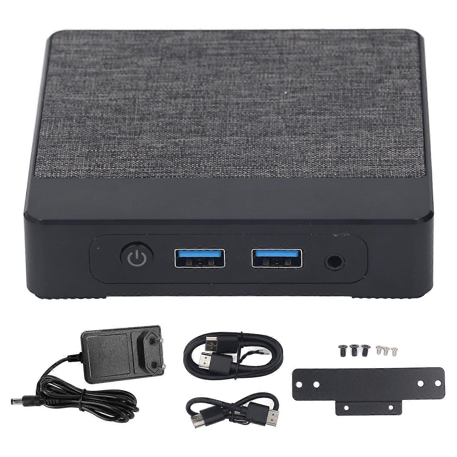 Mini PC N4000 4K UHD, 2.4G/5G WiFi, BT5.0, 6GB DDR4, 64GB eMMC, EU Plug, Compact Design