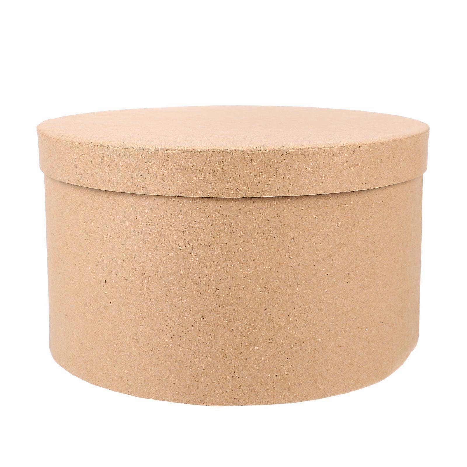 1 Set Round Kraft Paper Box Cookie Paper Container Cake Container Cupcake Box