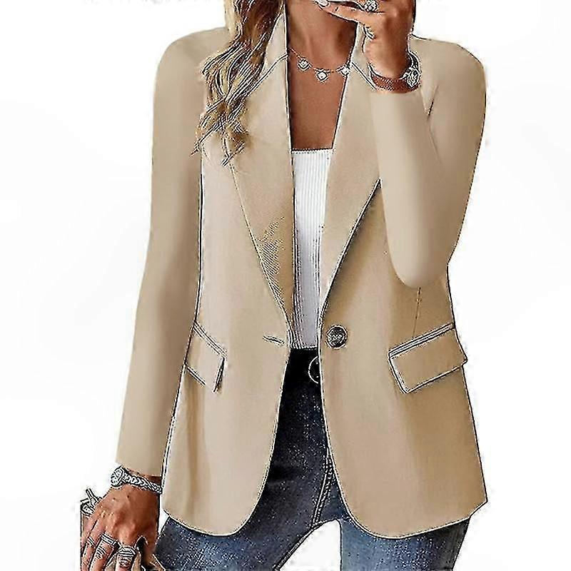Women's Long Sleeve Casual Blazer Jacket with Button Down Design for Work and Everyday Wear