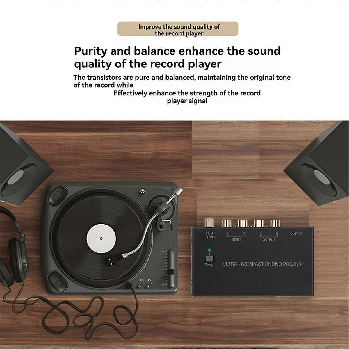 Ultra-Compact Phono Preamp for Vinyl Turntables Enhanced Audio Conversion with Low Noise Operation f