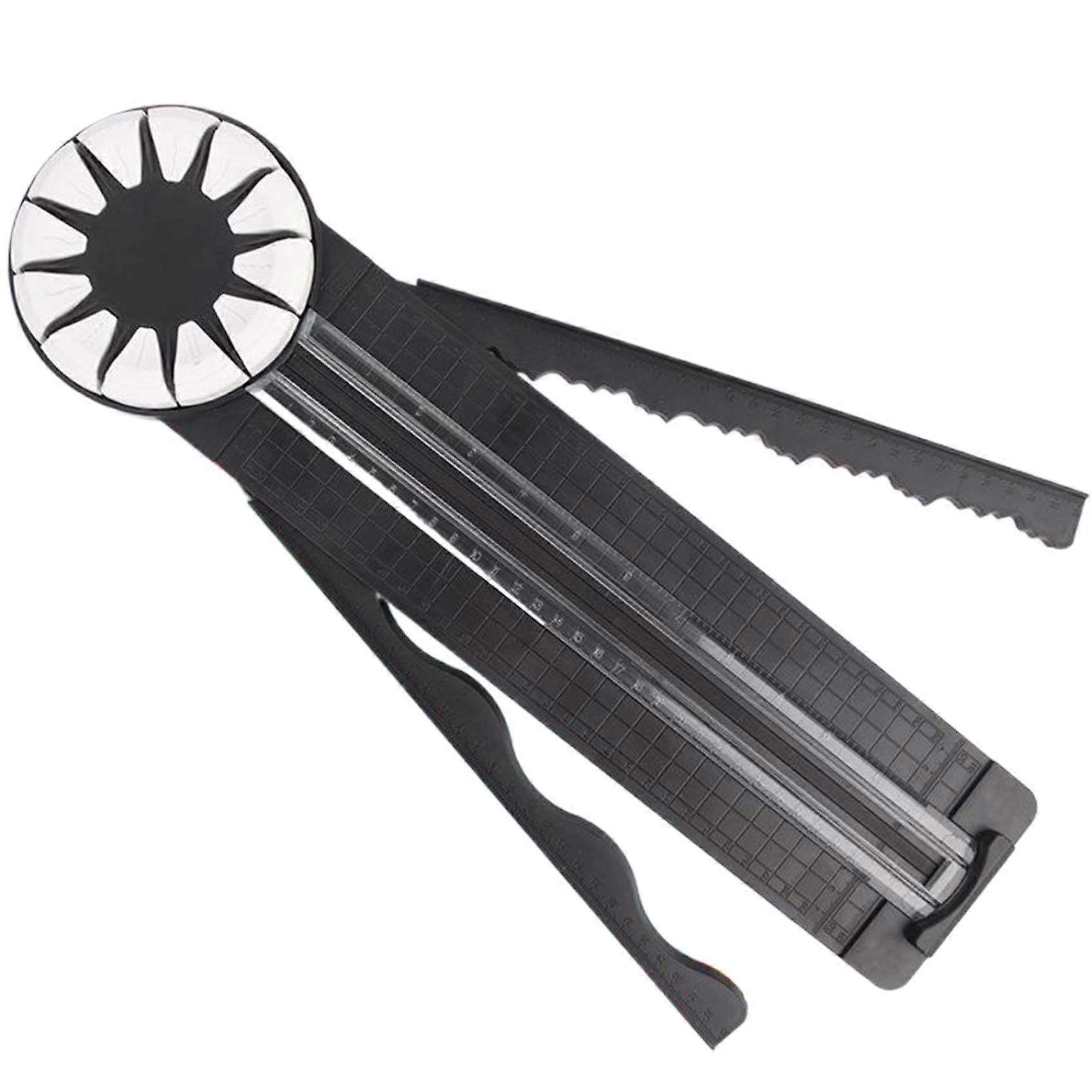Paper Craft Edge Cutter 12In1 360Degree Rotatable Paper Trimmer NonSlip Foldable Ruler