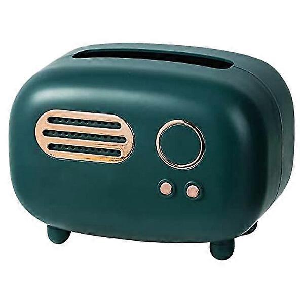 Green vintage tissue box, size L, made of plastic and easy to clean