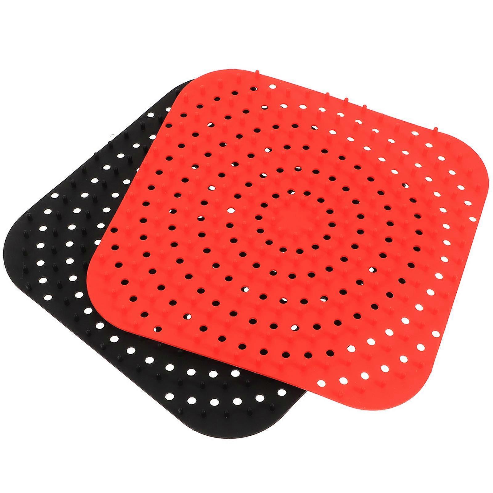 Nonstick Air Fryer Silicone Liner 2Pcs Square Cooking Baking Mat Easy Cleaning Assorted Color