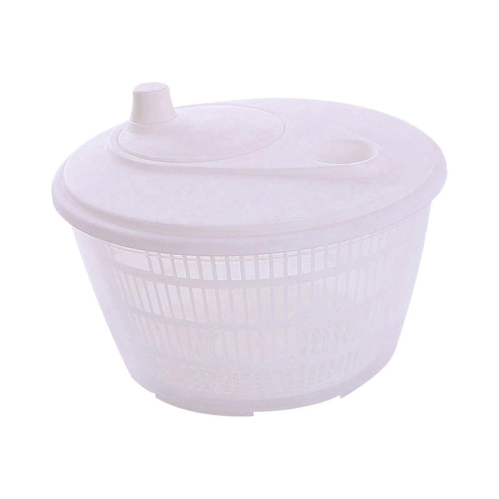 Manual Lettuce Dryer Large Capacity 25x16 cm White For Washing Spinach And Salad Preparation