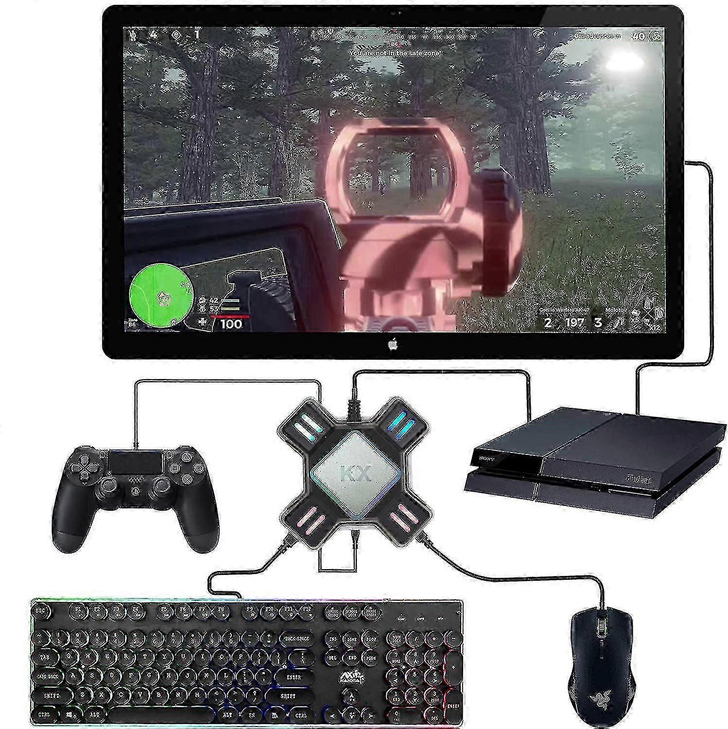 2024 Scatola di conversione Tastiera Mouse Adattatore Controller Convertitore Adattatore Per Switch Per Ps4