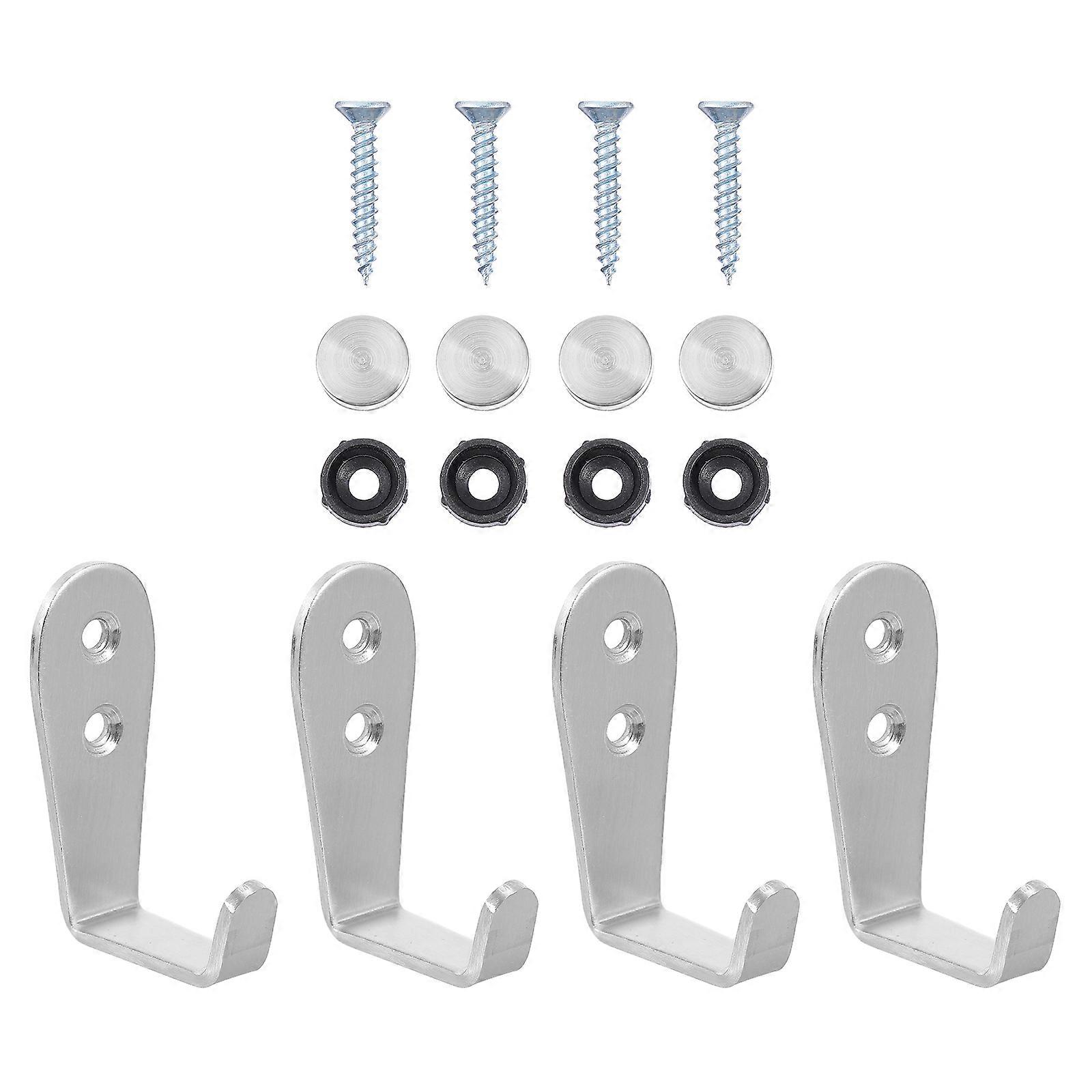 L Shape Wall Hooks Single Prong Holders for Home Use 4Pcs Pack