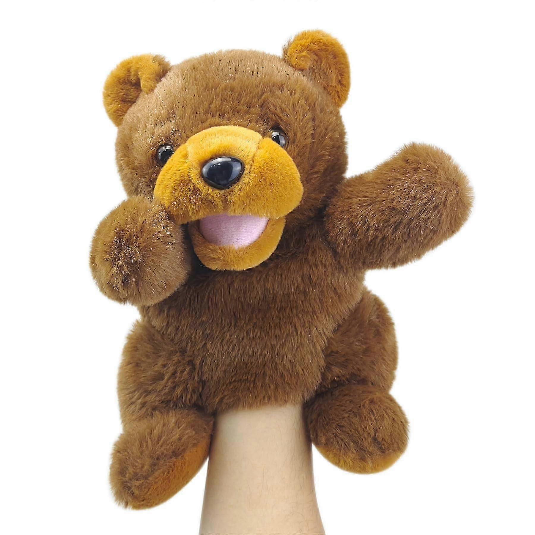 Handdockor Bear Puppet, 10' Djur Handdockor för barn med rörlig mun