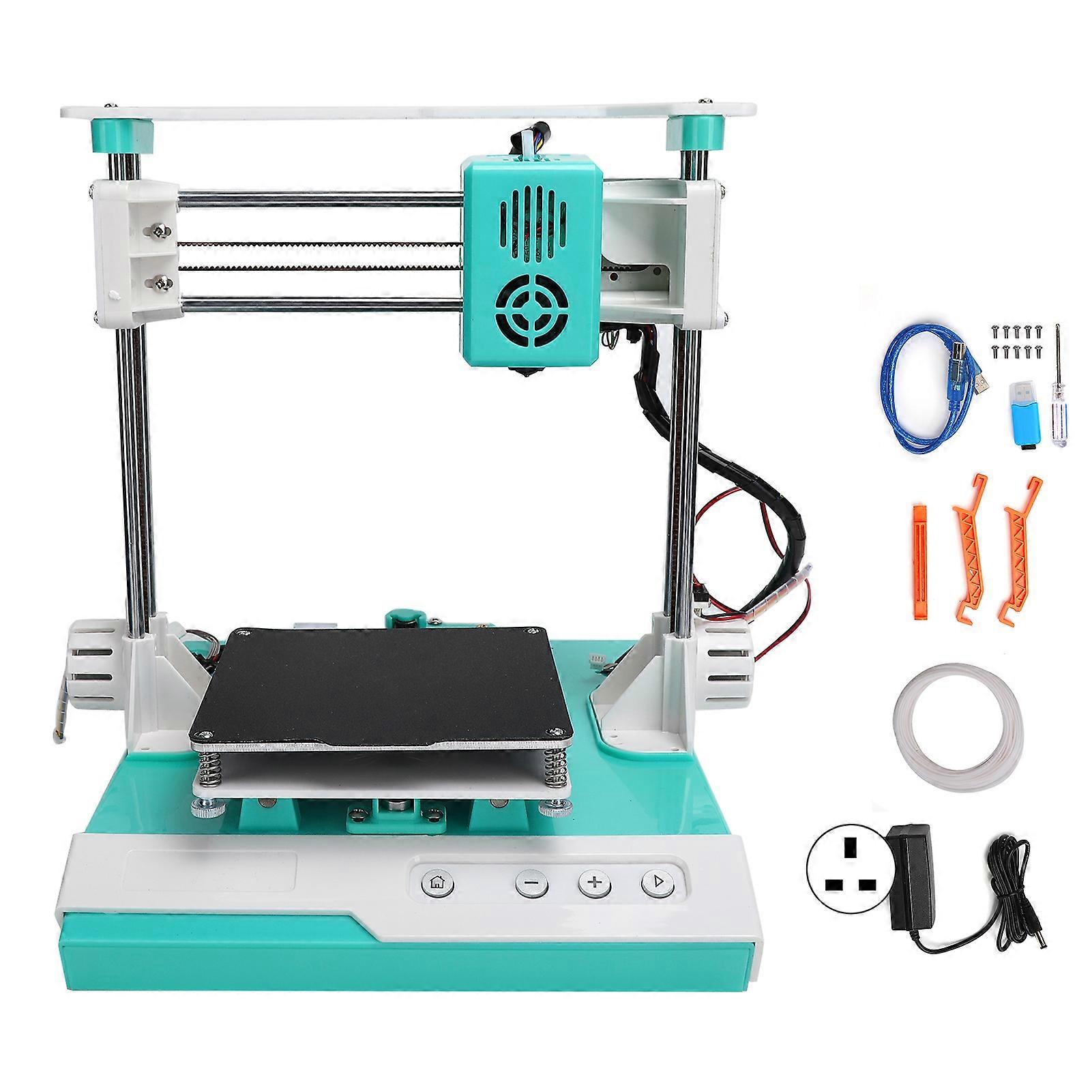 Mini 3D Printer Kit for Kids - Accurate DIY Desktop, Easy Use, Includes 4G TF Card UK Plug