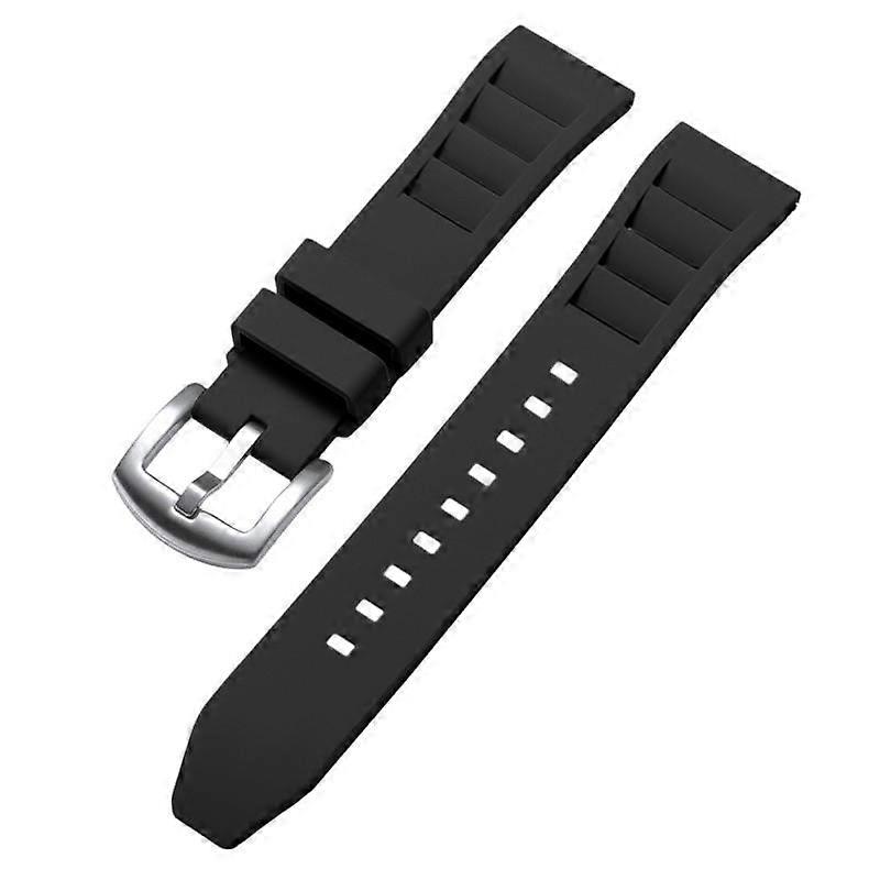 xDfind Silver Buckle Quick Release Silicone Watch Band