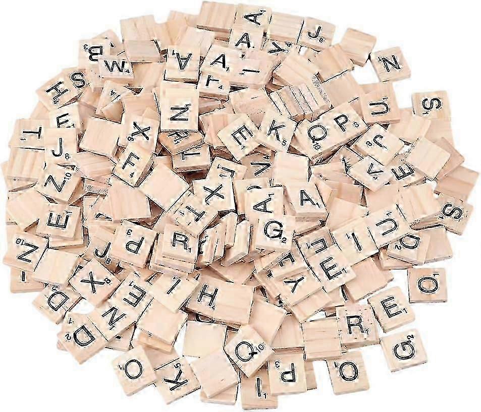 300 块木制字母瓷砖 A-Z 18x19mm,非常适合拼字游戏和工艺项目