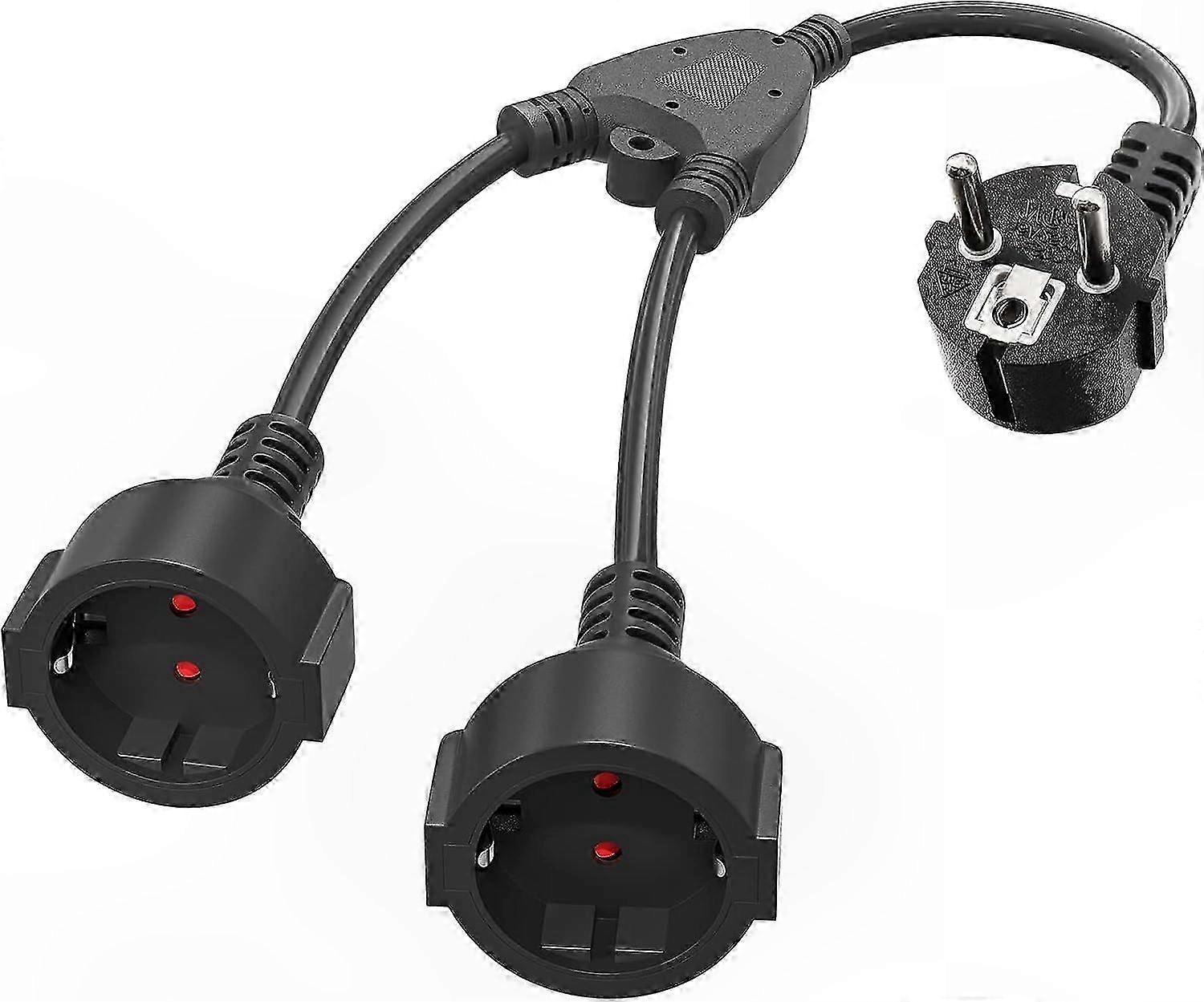 2-Way Multi-Socket Adapter with Flexible Cable, 16A/250V/3680W Max, Universal Plug Extension for Home, Kitchen, Office Use