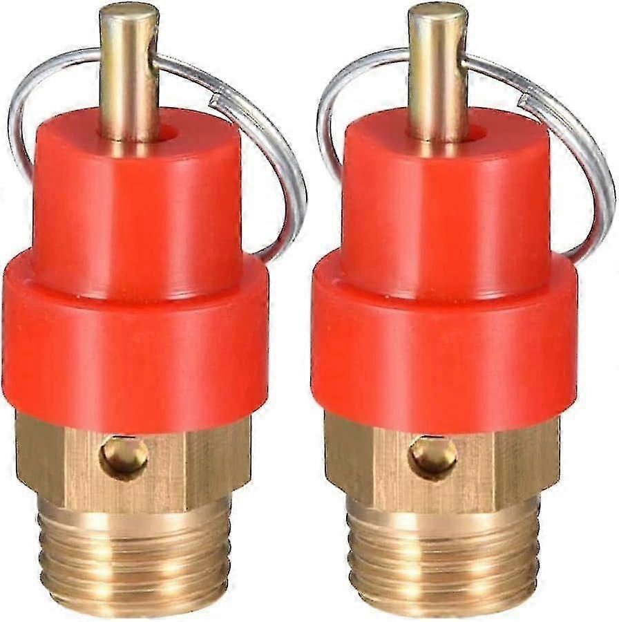 2pcs βαλβίδα ασφαλείας Bsp αρσενική βαλβίδα ανακούφισης πίεσης αεροσυμπιεστών Red Hat 1/4 αρσενική βαλβίδα ασφαλείας Bsp
