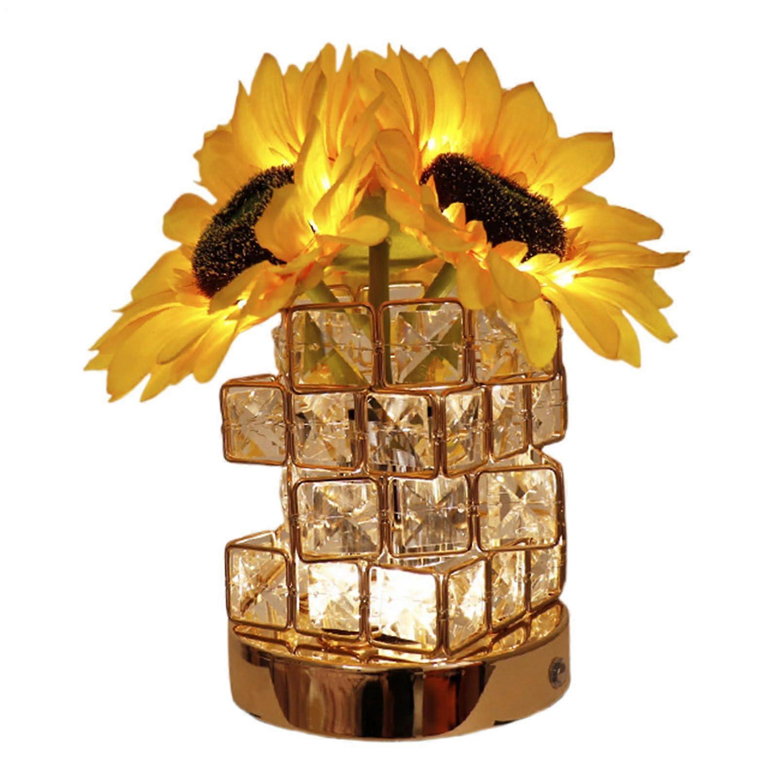 Sunflower Lamp LED Nightstand Light,TouchControl Table Lamp,Rechargeable Bedroom Lamp,22x12cm,Soft Warm Glow Bedside