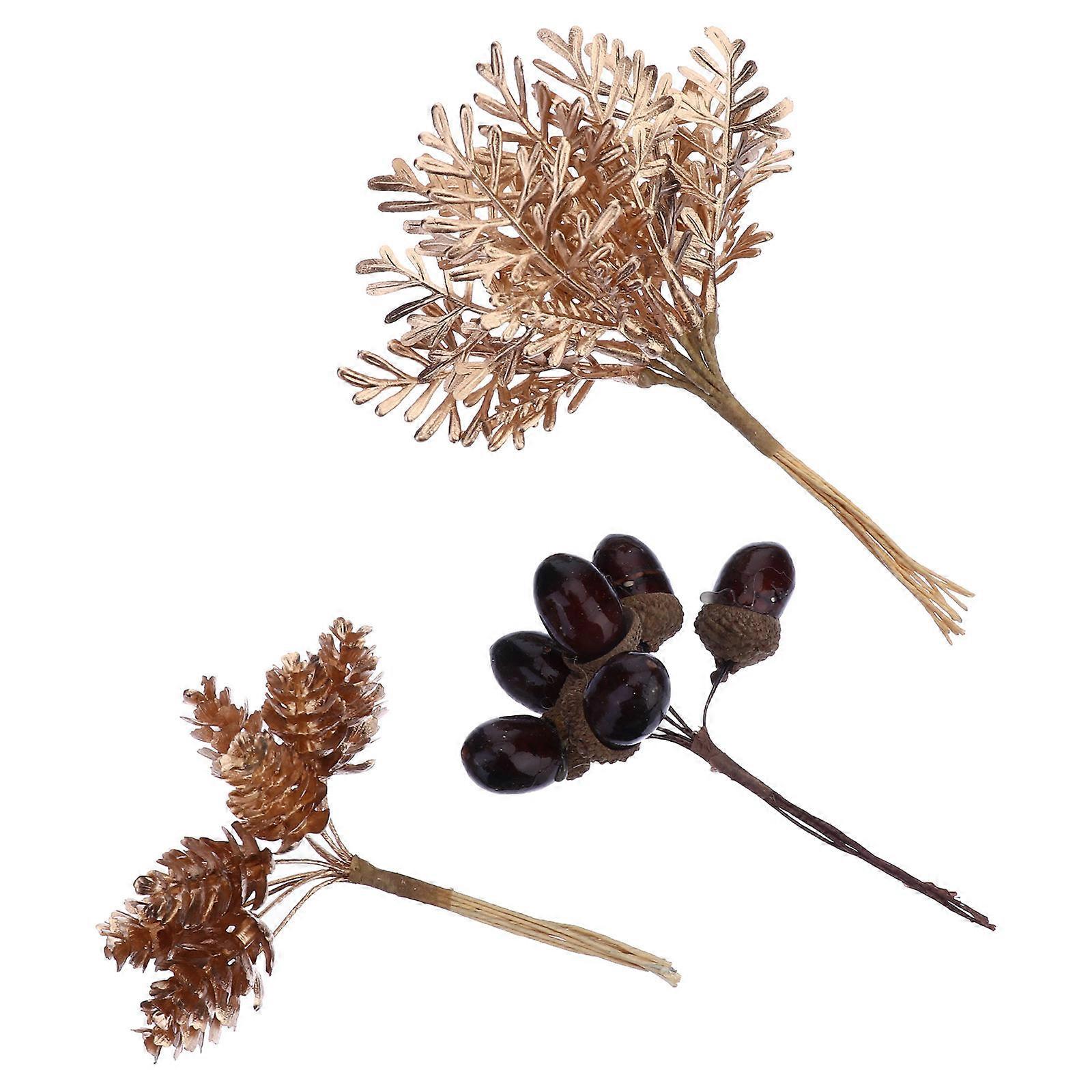 Christmas Decoration for Decoration 3Pcs Christmas Artificial Pine Cones Branch