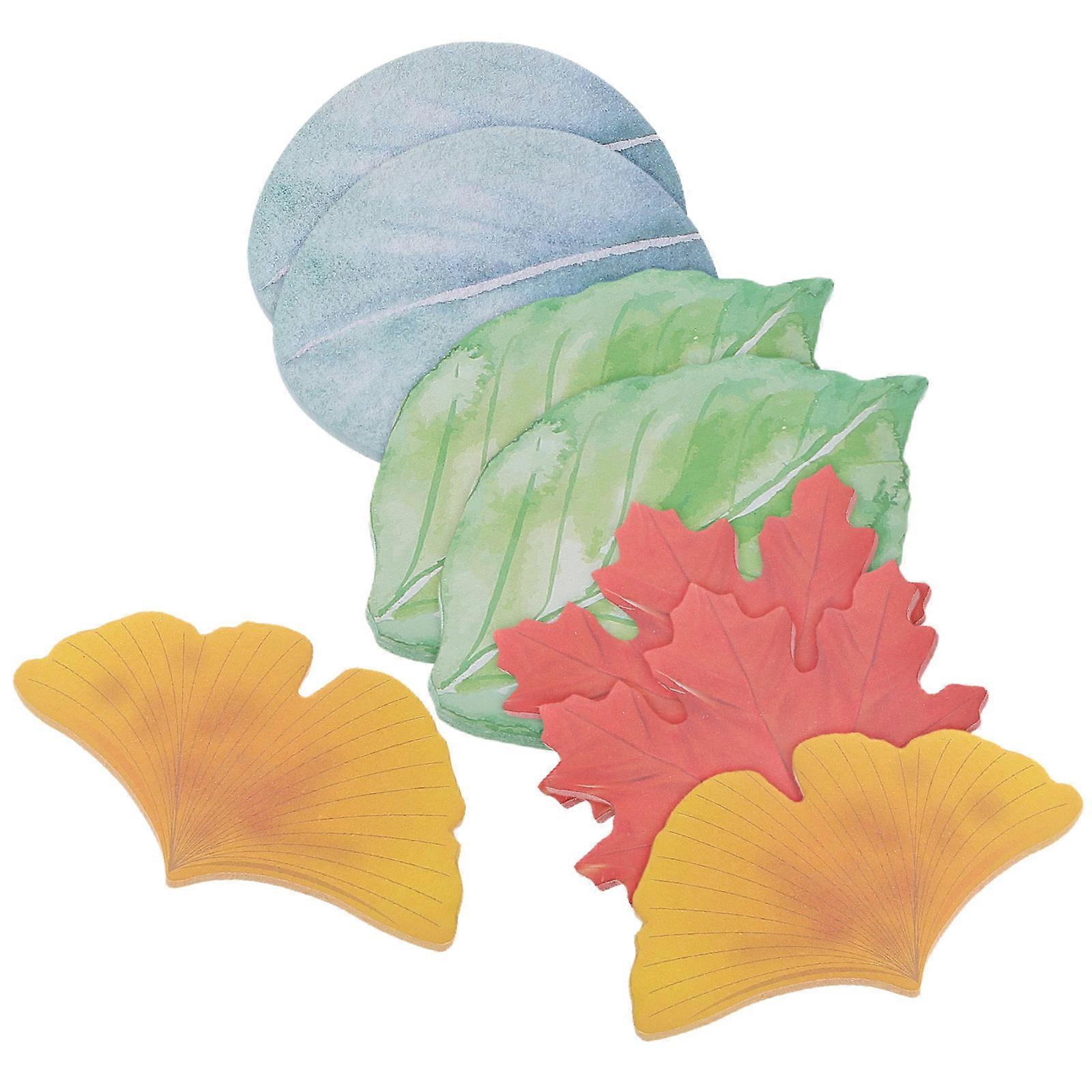 32Pcs Leaf Design Memo Pads Assorted Color for Writing Unique Note Paper