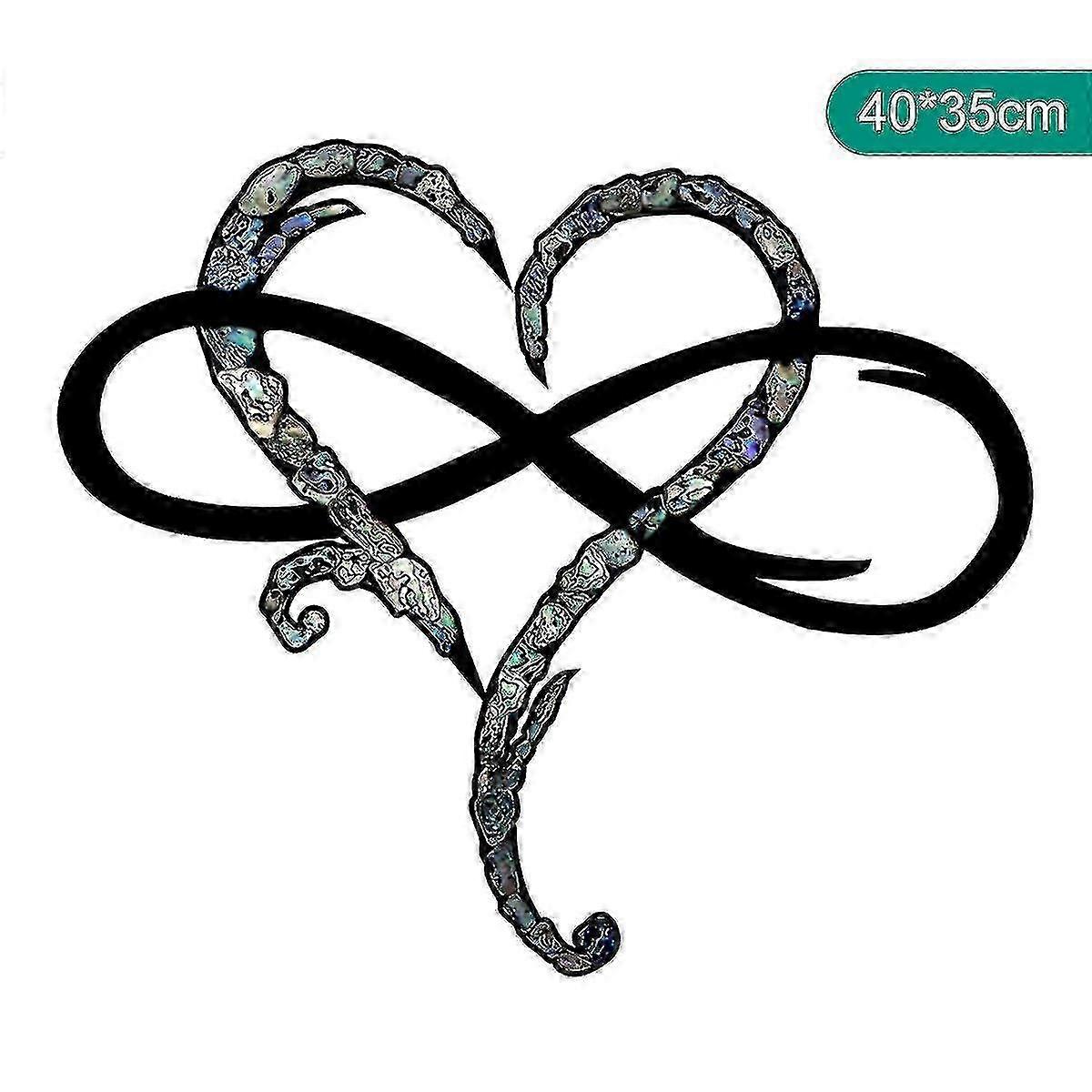 Metal Infinity Heart Shaped Wall Decoration Unique Infinity Heart Shaped Wall Sign Romantic Heart Wall Hanging Decorative Ornament Sign For O