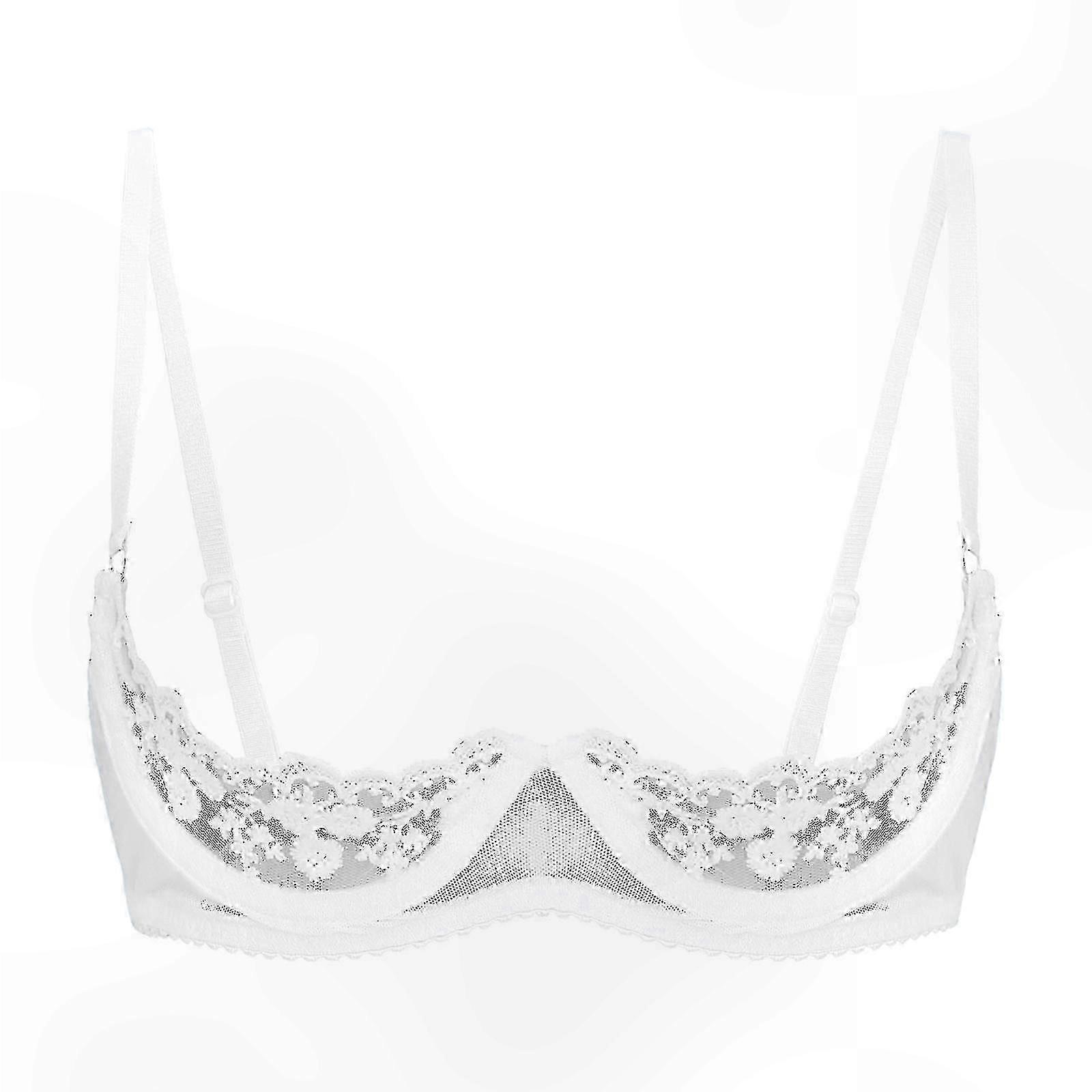 Women's Lace Push-Up Bra with Underwire Support - Adjustable Straps and Padded Cups for Comfort
