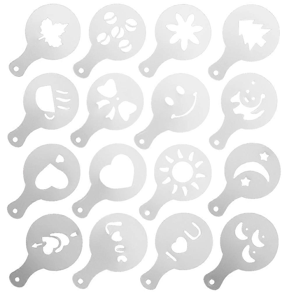 Coffee Printing Model Plastic Garland Mold for Coffee Making 16Pcs Set