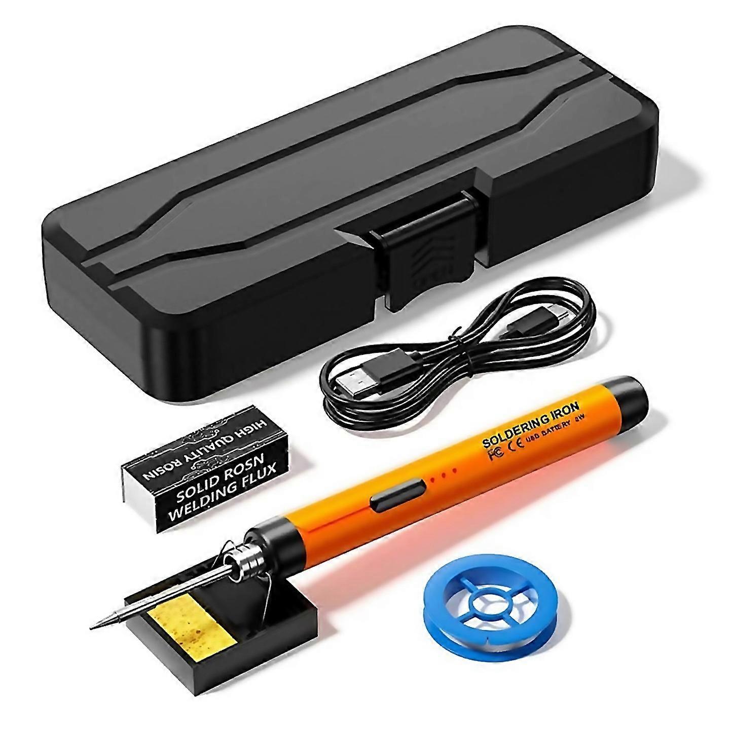 For 5v Microusb Soldering Iron Kitwith Battery Orange